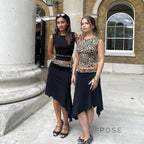 Khelani Leopard Asymmetric Skirt Set
