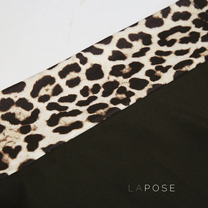 Khelani Leopard Asymmetric Skirt Set