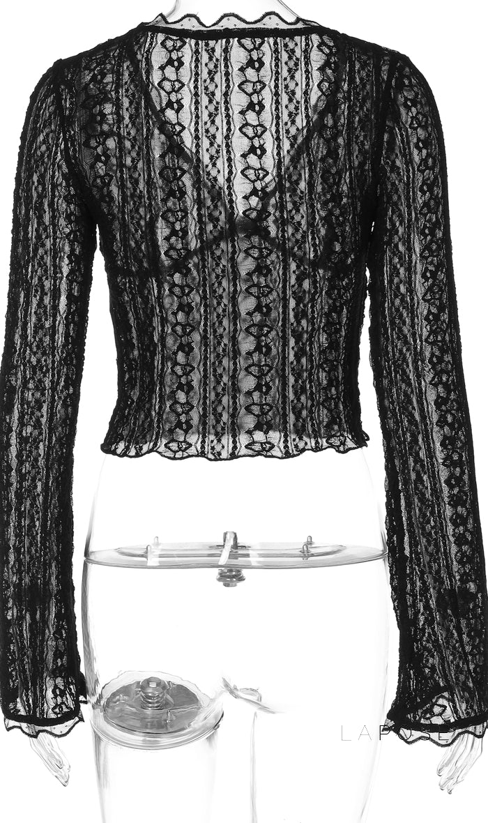 Kim Sheer Lace V-Neck Top