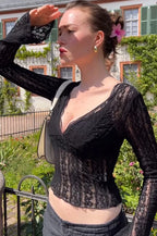 Kim Sheer Lace V-Neck Top