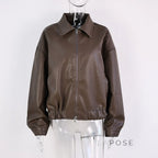 Koa Lapel Faux Leather Jacket