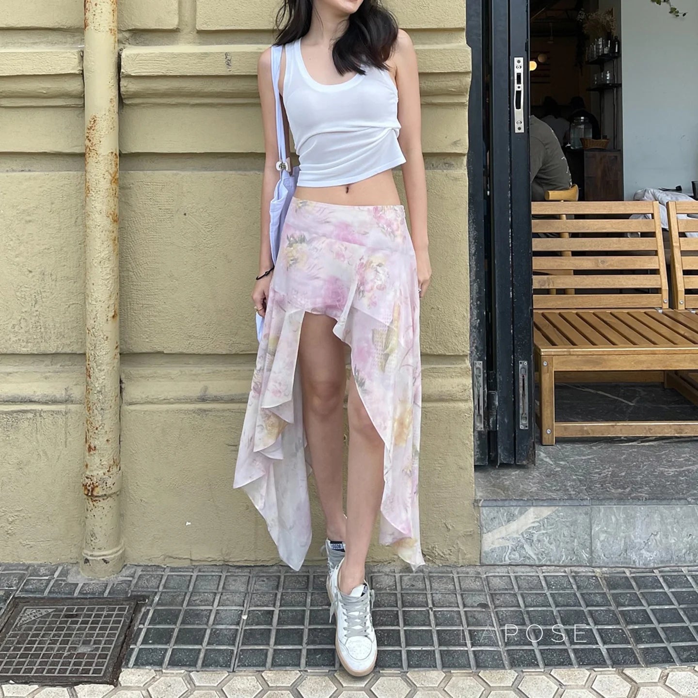 Korie Printed Ruffle Midi Skirt