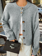 Kristy Button-Front Knit Cardigan