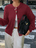 Kristy Button-Front Knit Cardigan