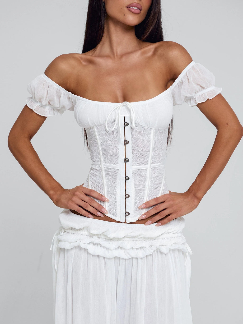 Kya Lace Bone Corset Top