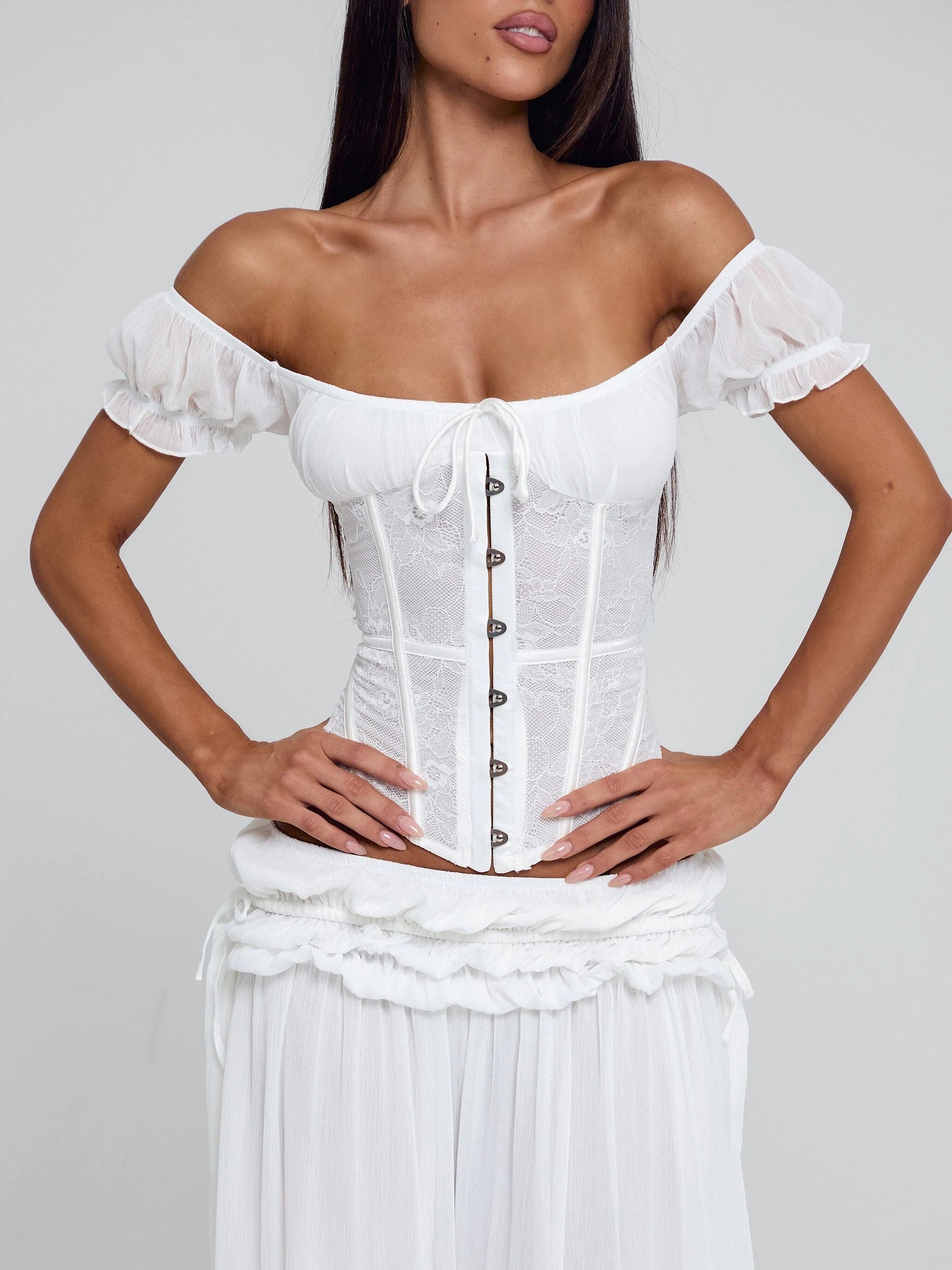 Kya Lace Bone Corset Top