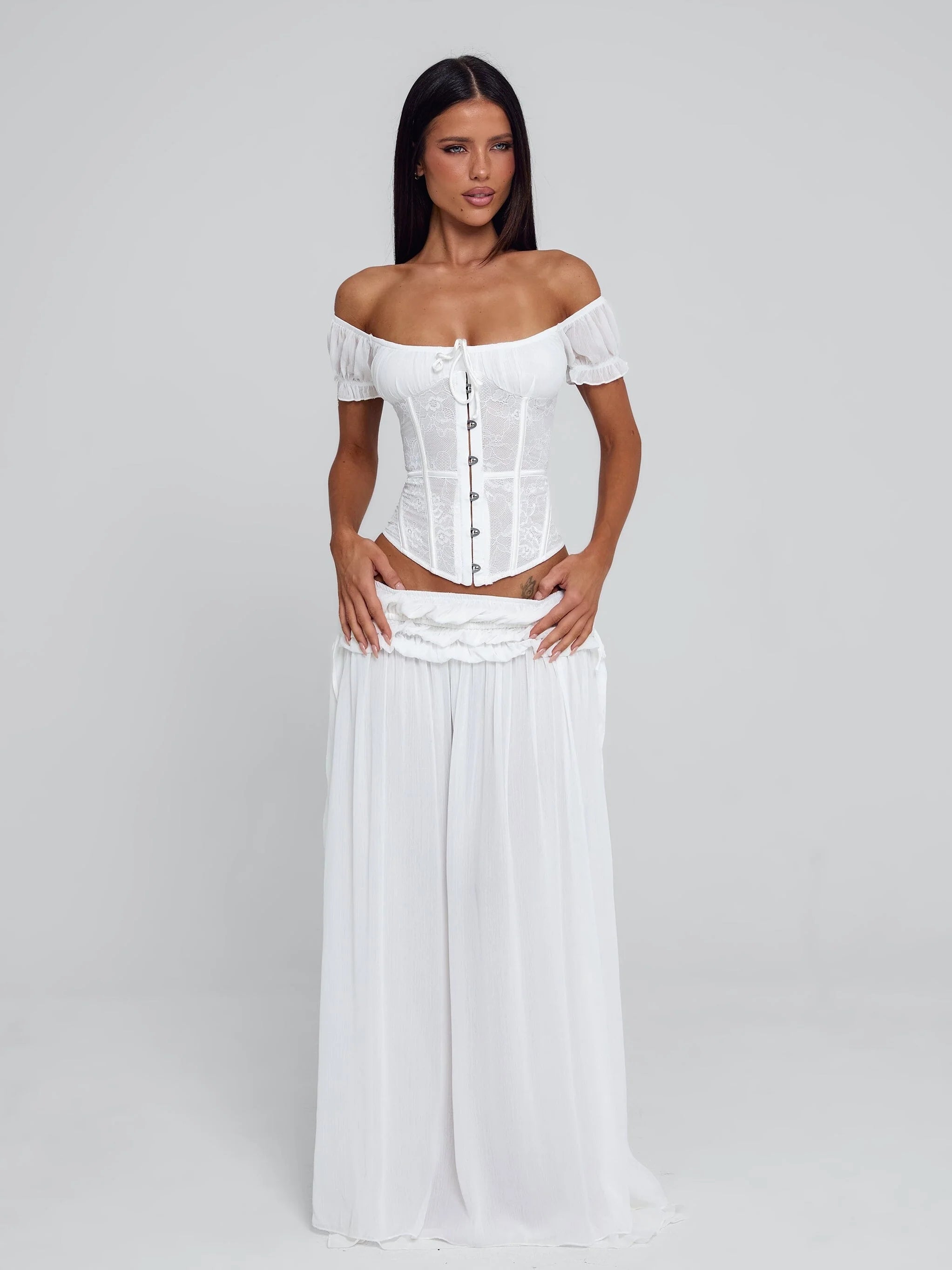 Kya Lace Bone Corset Top