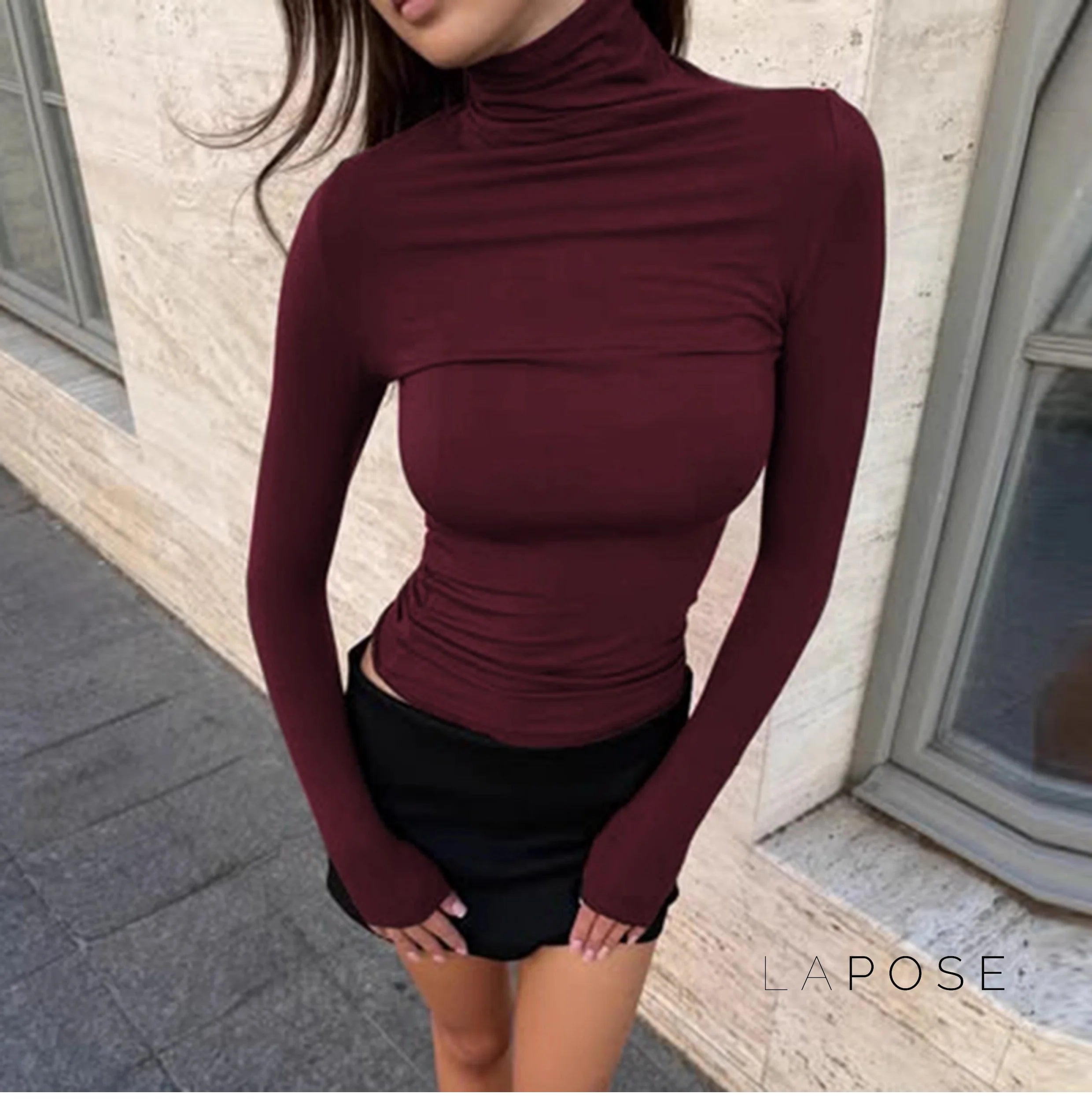 Kylee Slim Fit Turtleneck Top