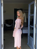 Lace One-Shoulder Skirt Set