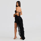 Lace Patchwork Strapless Mini Dress