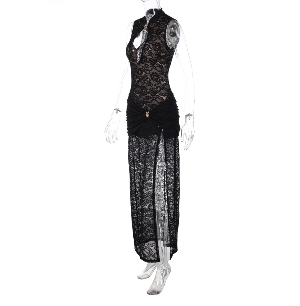 Lace Slit Maxi Dress