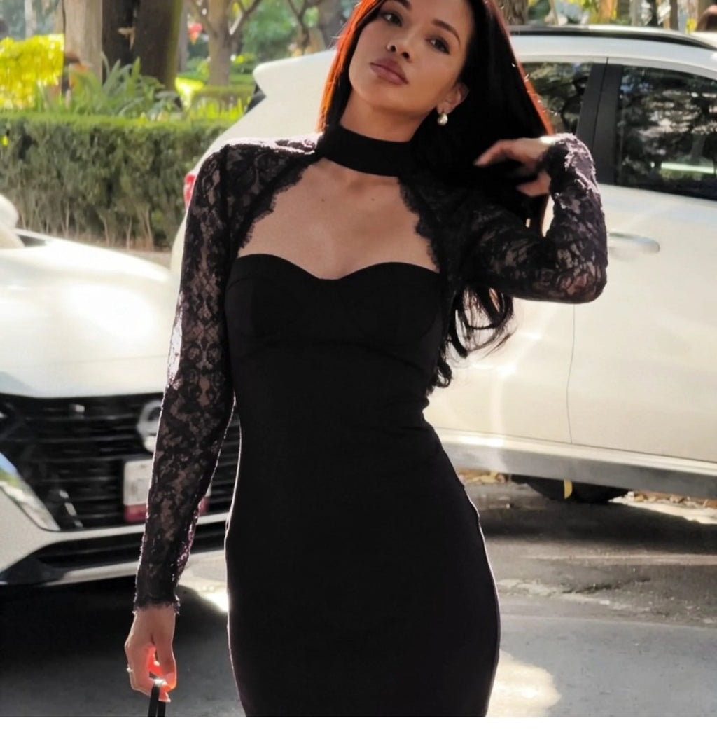 Lace Slit Maxi Dress