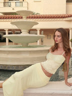 Lace Trim Camisole & Fishtail Skirt Set