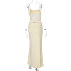 Lace Trim Camisole & Fishtail Skirt Set