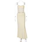 Lace Trim Camisole & Fishtail Skirt Set