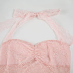 Lace Trim Halter Camisole Top