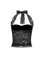 Lace Trim Halter Camisole Top