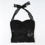 Lace Trim Halter Camisole Top