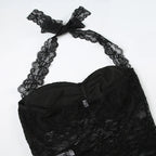 Lace Trim Halter Camisole Top