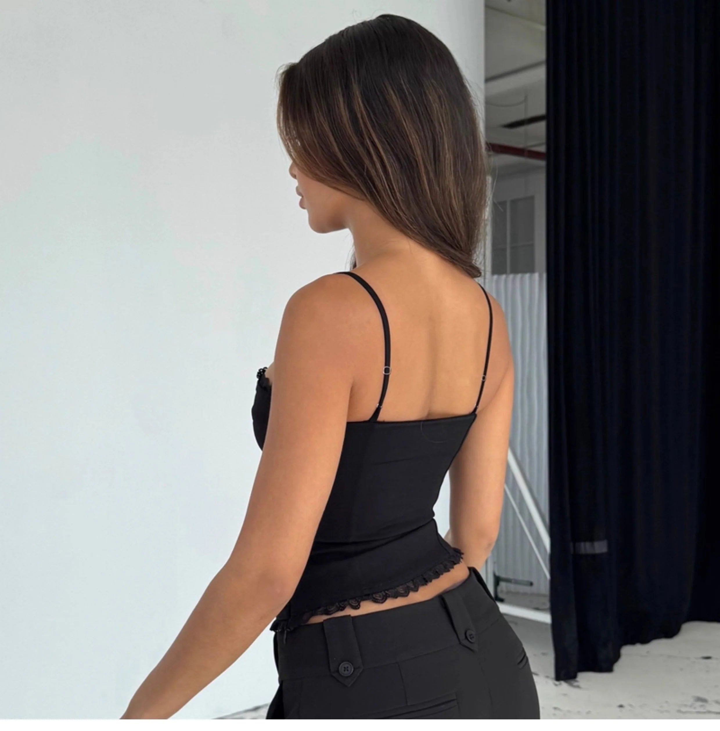 Lace Trim Patchwork Camisole