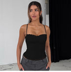 Lace Trim Patchwork Camisole