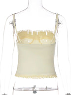 Lace Trim Patchwork Camisole