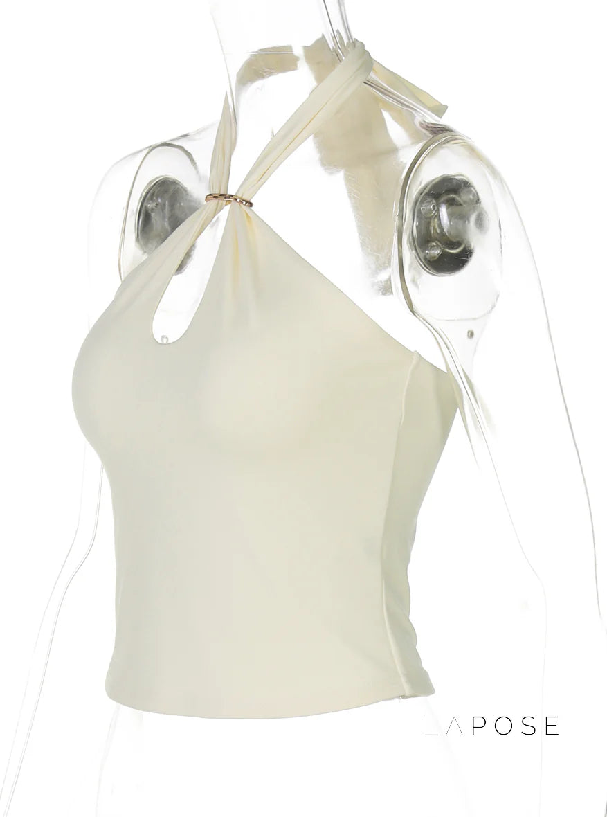 Lahna Halter Backless Crop Top