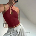 Lahna Halter Backless Crop Top