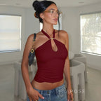 Lahna Halter Backless Crop Top