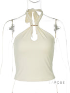 Lahna Halter Backless Crop Top