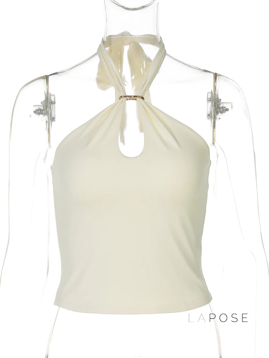 Lahna Halter Backless Crop Top