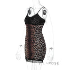 Laiyla Leopard Lace Halter Dress