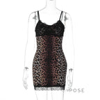 Laiyla Leopard Lace Halter Dress