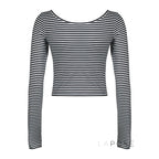 Lauren Striped Long Sleeve Crop Top
