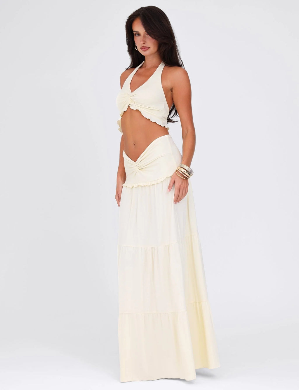 Layloni Twist Front Maxi Skirt