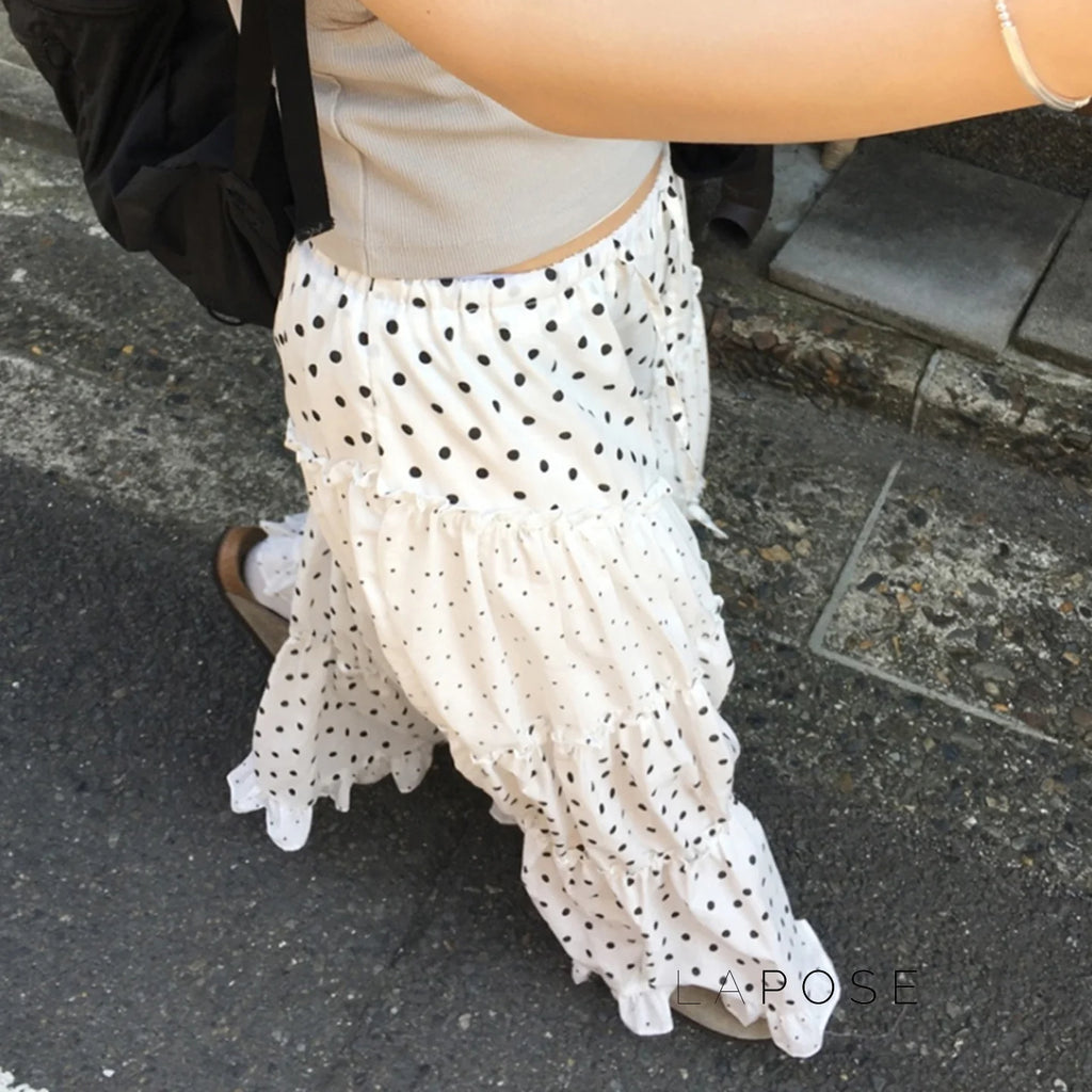 Leeanna Layered Polka Dot Skirt