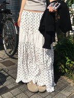 Leeanna Layered Polka Dot Skirt
