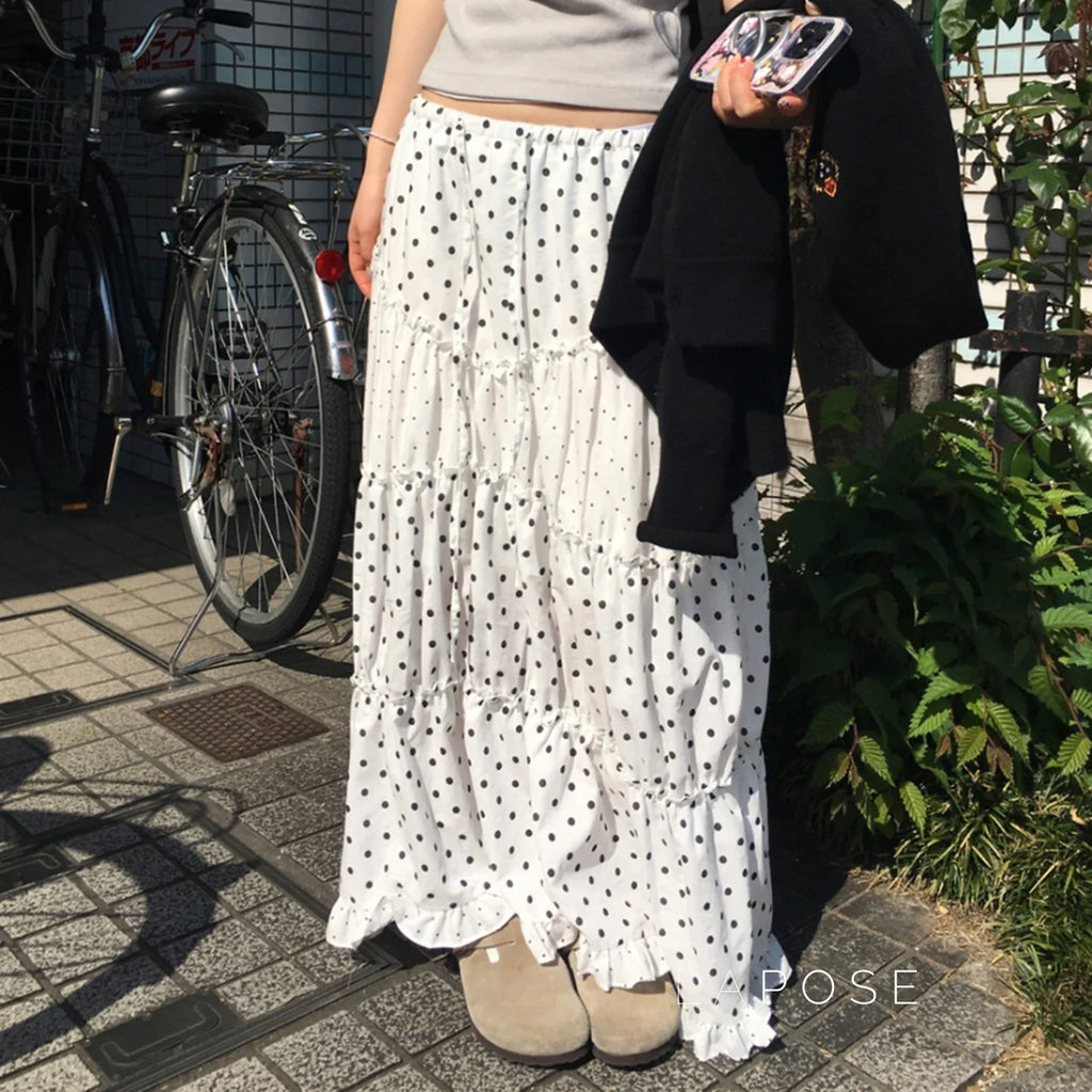 Leeanna Layered Polka Dot Skirt