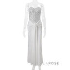 Lemon Strapless Sequin Maxi Dress