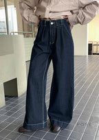 Lemon Wide-Leg Denim Pants