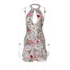 Leopard Print Halter Mini Dress