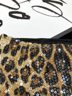 Leopard Sequin Low-Waist Mini Skirt