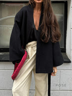 Leslie Belted V-Neck Jacket