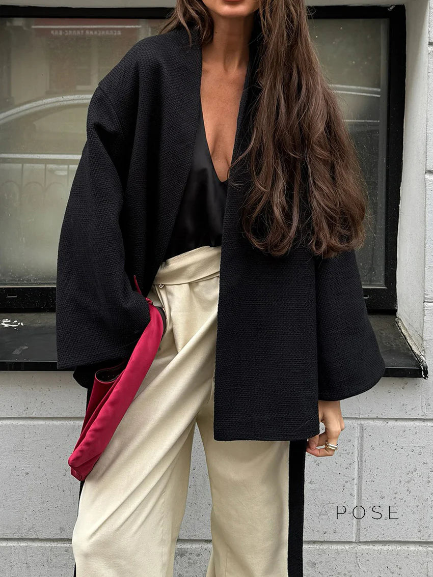 Leslie Belted V-Neck Jacket