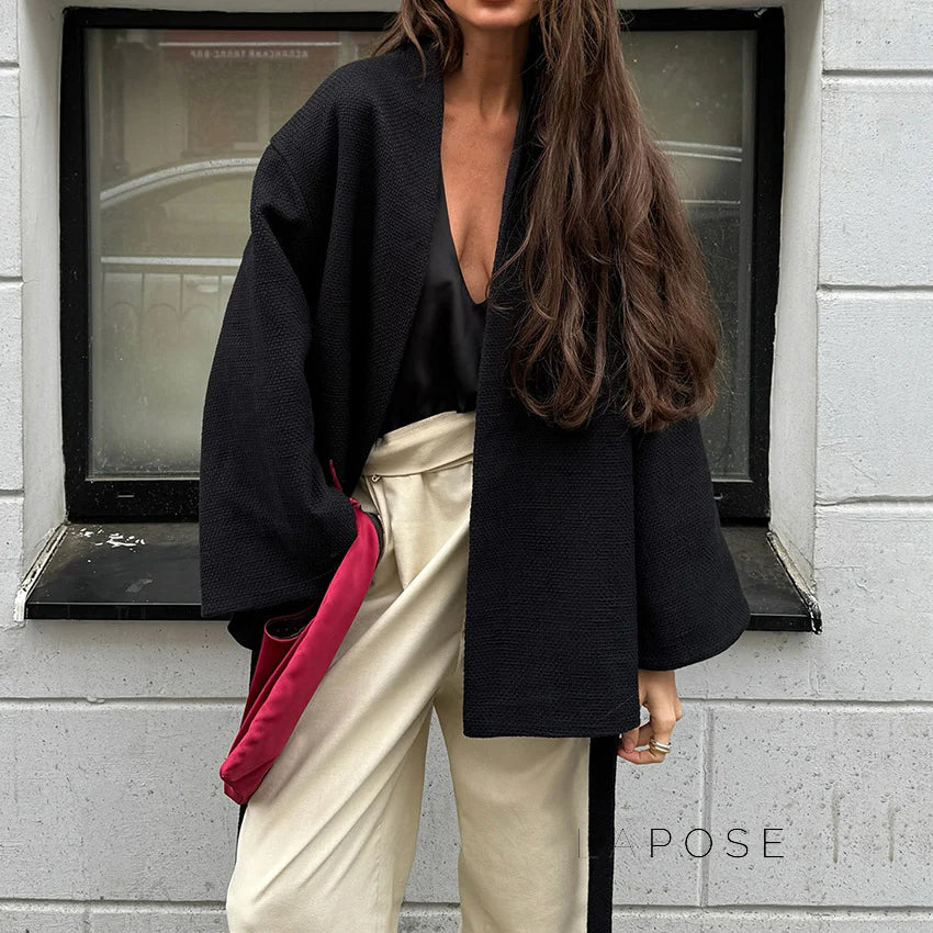 Leslie Belted V-Neck Jacket