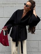 Leslie Belted V-Neck Jacket