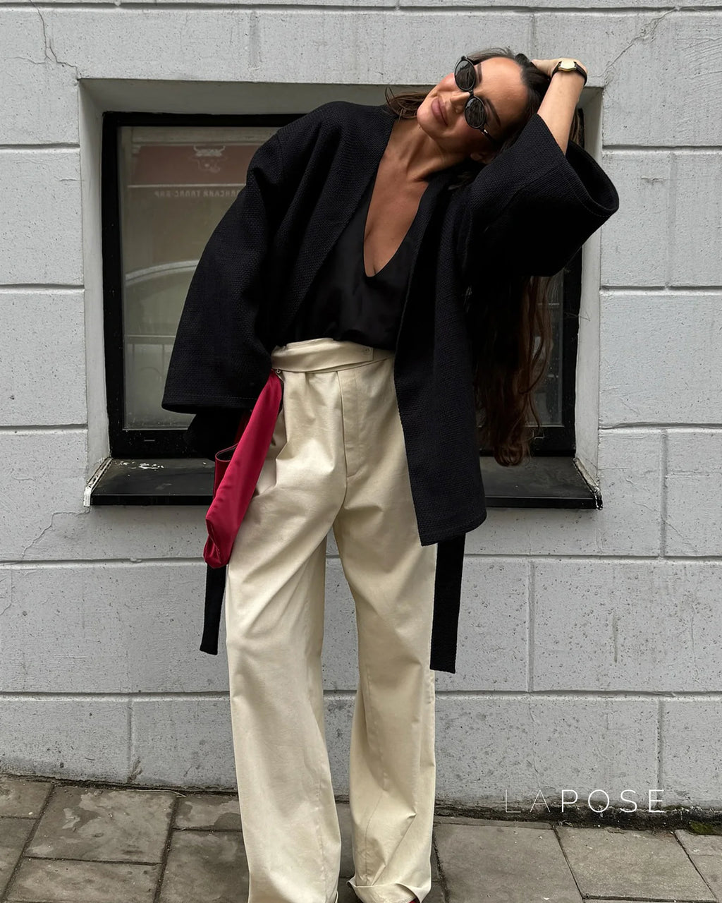 Leslie Belted V-Neck Jacket