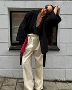 Leslie Belted V-Neck Jacket