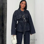 Lexie Belted Denim Jacket