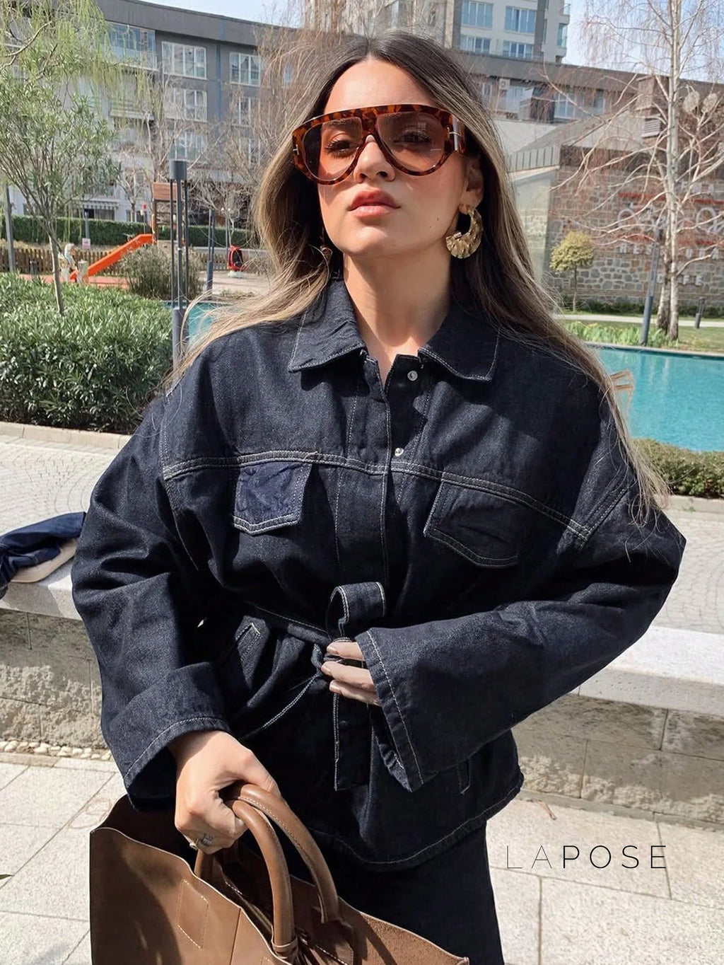 Lexie Belted Denim Jacket